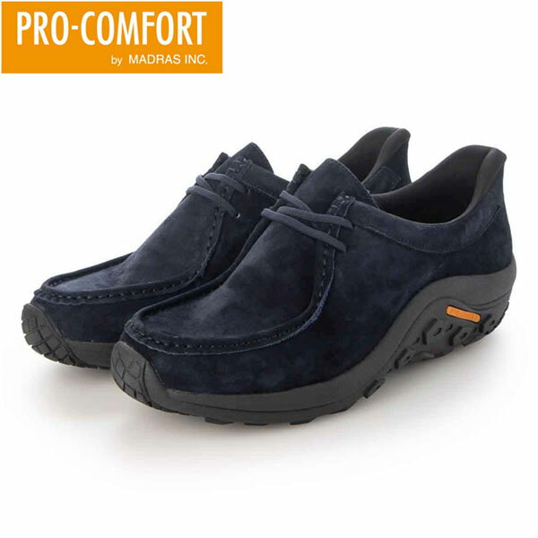 プロコンフォート PRO-COMFORT メンズ カジュアルシューズ レースアップ スエード PC6006 NAVY 軽量 柔らかい 抗菌防臭 マドラス madras PROPC6006NAV