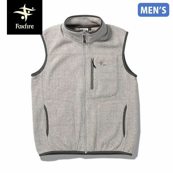 セール フォックスファイヤー Foxfire メンズ フリースベスト ウェーブフリースベスト Wave Fleece Vest 軽量 保温性 防寒 アウトドア ライトグレー T-FOX5113212021