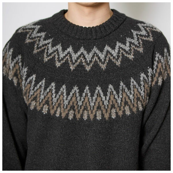 フォックスファイヤー Foxfire メンズ ニット セーター フィッシングノルディックセーター チャコール(023) SPRUCE LINE FOX6115562023