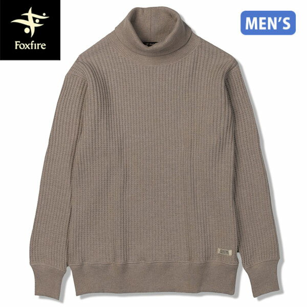 フォックスファイヤー Foxfire メンズ タートルネック カットソー ヘビーワッフルタートル ベージュ(011) SPRUCE LINE FOX6115575011