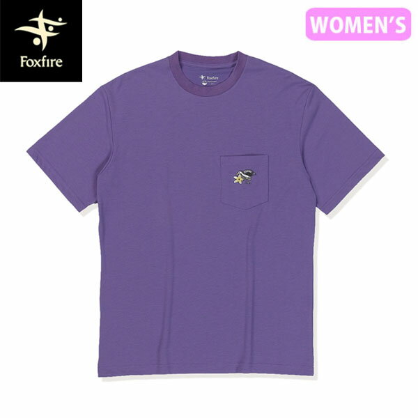 フォックスファイヤー Foxfire レディース 半袖Tシャツ TSシロハラクイナポケT S/S パープル 鳥 ストレッチ FOX8215687093