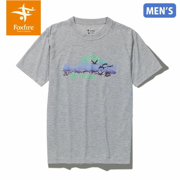 セール フォックスファイヤー Foxfire メンズ Tシャツ CシールドアネハヅルティーS/S C-SHIELD Demoiselle Crane Tee S/S 半袖 UVカット グレー T-FOX5215308020