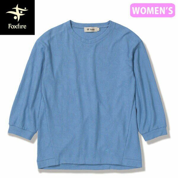 フォックスファイヤー Foxfire レディース トップス カットソー 七分袖 TSプランツジャカードクルー7/S ライトブルー(054) FOX8215553054