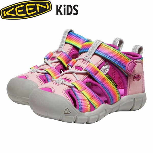 キーン サンダル キッズ シーキャンプ ツー シーエヌエックス KEEN TOTS SEACAMP II CNX RAINBOW×FESTIVALFUCHSIA KEE1027406