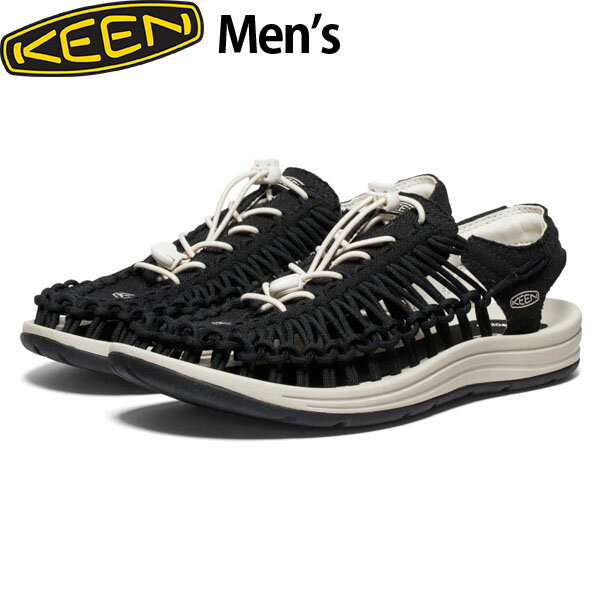 キーン KEEN メンズ 靴 ユニーク キャンバス サンダル UNEEK CANVAS Men Black/Birch KEE1028564