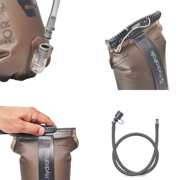 ギークのハイドラパック Hydrapak フォース 2L マンモスグレー ハイドレーション トレイルランニング アウトドア 頑丈 HYDAS522｜アングル3