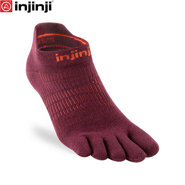 Socks - インジンジ 281111 ウイメンズ ランライトウェイトノーショウ マホガニー ソックス 靴下 injinji RUNシリーズ INJ281111MAH