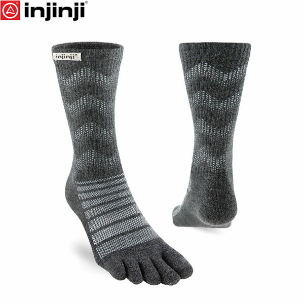 injinji インジンジ アウトドア ミッドウェイト クルー ウール スレート 五本指ソ...