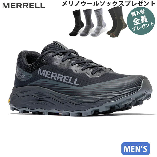 メレル MERRELL【ソックスプレゼント】 メンズ トレイルランニングシューズ アジリティーピーク 6 ゴアテックス BLACK ブラック GORE-TEX 防水透湿 PRMERJ00003272