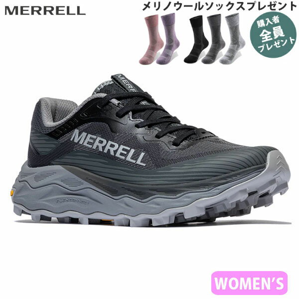 メレル MERRELL【ソックスプレゼント】 レディース トレイルランニングシューズ アジリティーピーク 6 BLACK ブラック 軽量 アウトドア PRMERJ00003315