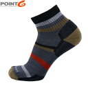 POINT6 ポイント6 メンズ レディース 靴下 ソックス メリノウール Mixed Stripe Light Mini Crew Black/Coyote 中厚手 ライトクッション ミニクルー P62565BLACYT(4)