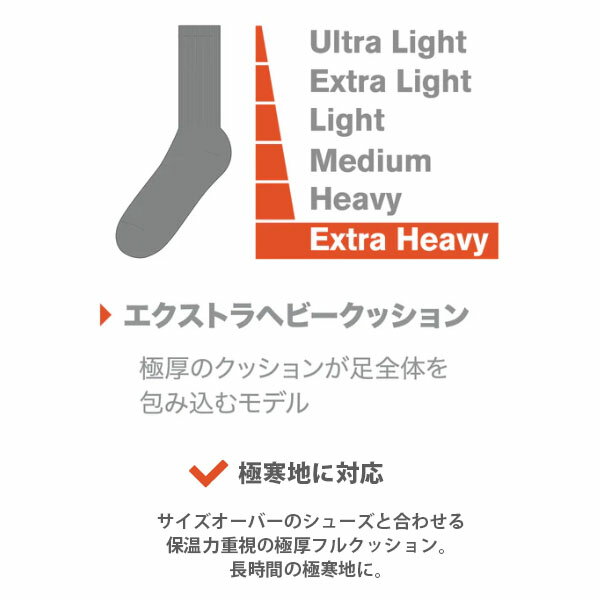 POINT6 ポイント6 靴下 ソックス Core Extra Heavy Crew Black メリノウール 足裏...