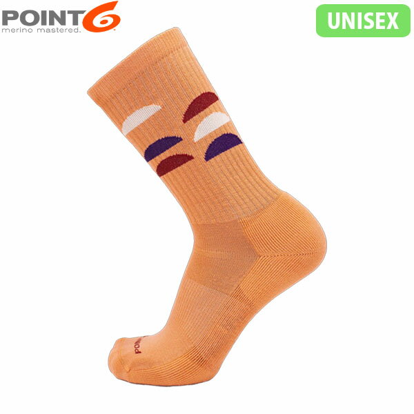 POINT6 ポイント6 靴下 ソックス メンズ レディース メリノウール 中厚手 ライトクッション クルー丈 ふくらはぎ丈 Apricot アプリコット P62240APC
