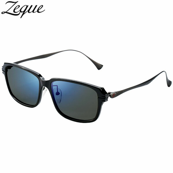 ゼクー Zeque 偏光サングラス ジェイク JAKE グロスブラック/ガンメタル TRUEVIEW FOCUS/ BLUE MIRROR F-2204 4カーブ ジールオプティクス GLE4580274176909