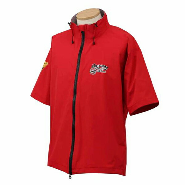 マズメ MZRJ-686 コンタクトレインジャケットショートスリーブ レッド レインウェア mazume オレンジブ..
