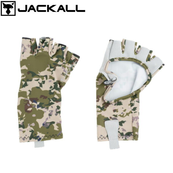 JACKALL ジャッカル 手袋 グローブ 冷感UVカットグローブ サンドカモフラージュ UPF50+ 接触冷感 UVカット 釣り フィッシング JAC090
