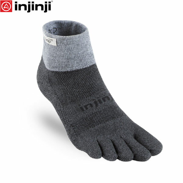 injinji インジンジ トレイルミッドウェイトミニクルー グラナイト（GR） 5本指ソックス 靴下 アウトドア トレイルランニング 213130 INJ213130GR