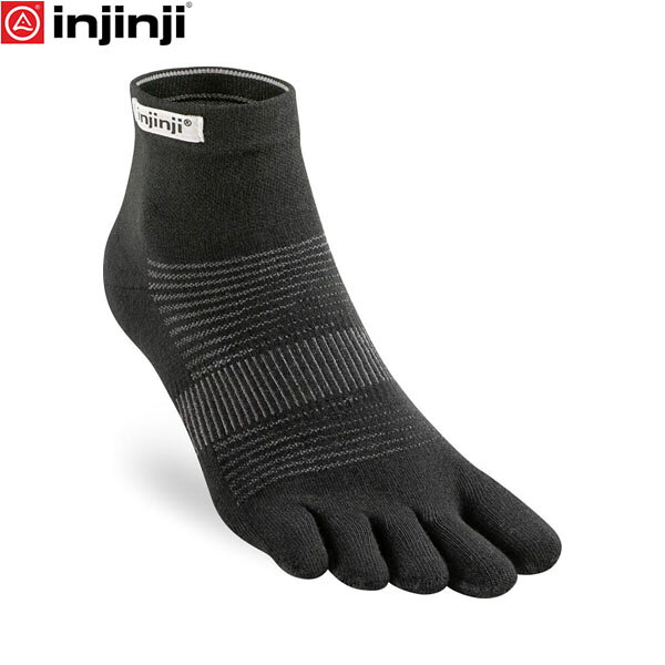 インジンジ ラン ライトウェイト ミニクルー ブラック 五本指ソックス 靴下 アウトドア ランニング injinji INJ281130BLA