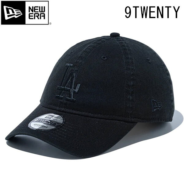 ニューエラ NEW ERA キャップ 帽子 9TWENTY 920 ローキャップ ウォッシュドコットン ドジャース LA ユニセックス メンズ レディース ブラック×ブラック 浅め MLB サイズ調整 Z-NER14525138