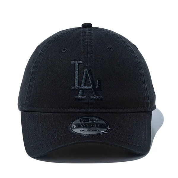 ギークのニューエラ NEW ERA キャップ 帽子 9TWENTY 920 ローキャップ ウォッシュドコットン ドジャース LA ユニセックス メンズ レディース ブラック×ブラック 浅め MLB サイズ調整 Z-NER14525138｜アングル3