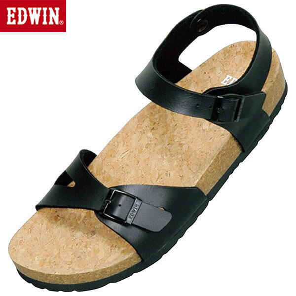 エドウィン EDWIN サンダル レディース フットベット ブラック EW9464 カジュアル シューズ EDWEW94649