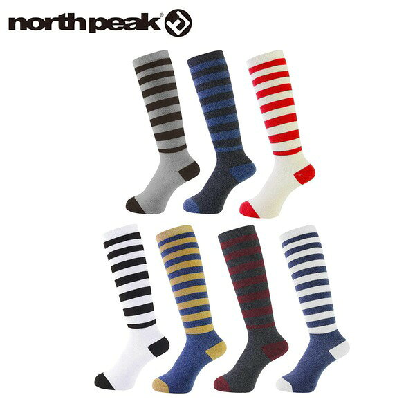 north peak ノースピーク キッズ 靴下 ジュニアソックス 2足組 アソート スキー スノーボード 子供用 NORMP688AST