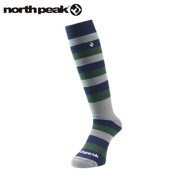 デザインソックス DESIGN SOCKS 総パイル編みで、クッション性に優れる。 乾式アクリルによるボリュームと保温性。 異型断面繊維による優れた吸水性。 ウール混で、吸放湿性や風合いが向上。 アンチピリング加工。 ■SIZE サイズ：23-25cm / 25-27cm ■SPEC 素材：アクリル、ポリエステル、毛、ポリウレタン 原産国：中国 north peak（ノースピーク）とは 衝撃吸収力、可動性、デザイン性、ファブリックすべてに真摯な姿勢を貫くnorth peakのプロテクターは、ビギナーからエキスパートまであらゆるスノーボーダーにとってのマストアイテムです。 north peakは、その技術力とアイデアを活かし機能性ソックス、スノーグローブ、ゴーグルなども展開。 トータルアクセサリーブランドへと成長を遂げています。 ※メーカーやモデル等によりサイズ感は異なります。サイズは目安としてお考えください。 ※写真の色と実際の商品の色は多少異なる場合がございます。 ※商品画像はメーカー提供のサンプル画像です。 製品仕様・デザインは改良のため予告なく変更される場合がありますのでご了承ください。 正規品 未使用新品 当店のブランド商品は全て本物です。安心してショッピングをお楽しみください。