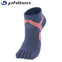 ファイテン Phiten レディース スポーツ専用ソックス 靴下 足王(ソッキング) 5本指 ネイビー/ピンク 22-24cm PHIAL947270