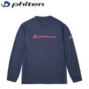 ファイテン Phiten メンズ レディース 長袖シャツ RAKUシャツ 長袖 ネイビー/ピンク M スポーツ 吸汗速乾 ルームウェア パジャマ PHIJG62...