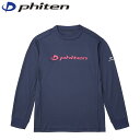 ファイテン Phiten メンズ レディース 長袖シャツ RAKUシャツ 長袖 ネイビー/ピンク 3XO スポーツ 吸汗速乾 ルームウェア パジャマ PHIJG...