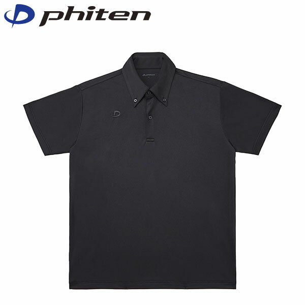 ファイテン Phiten メンズ ポロシャツ ブラック S メッシュ素材 シンプル 吸汗速乾 メタックス PHIJG678103