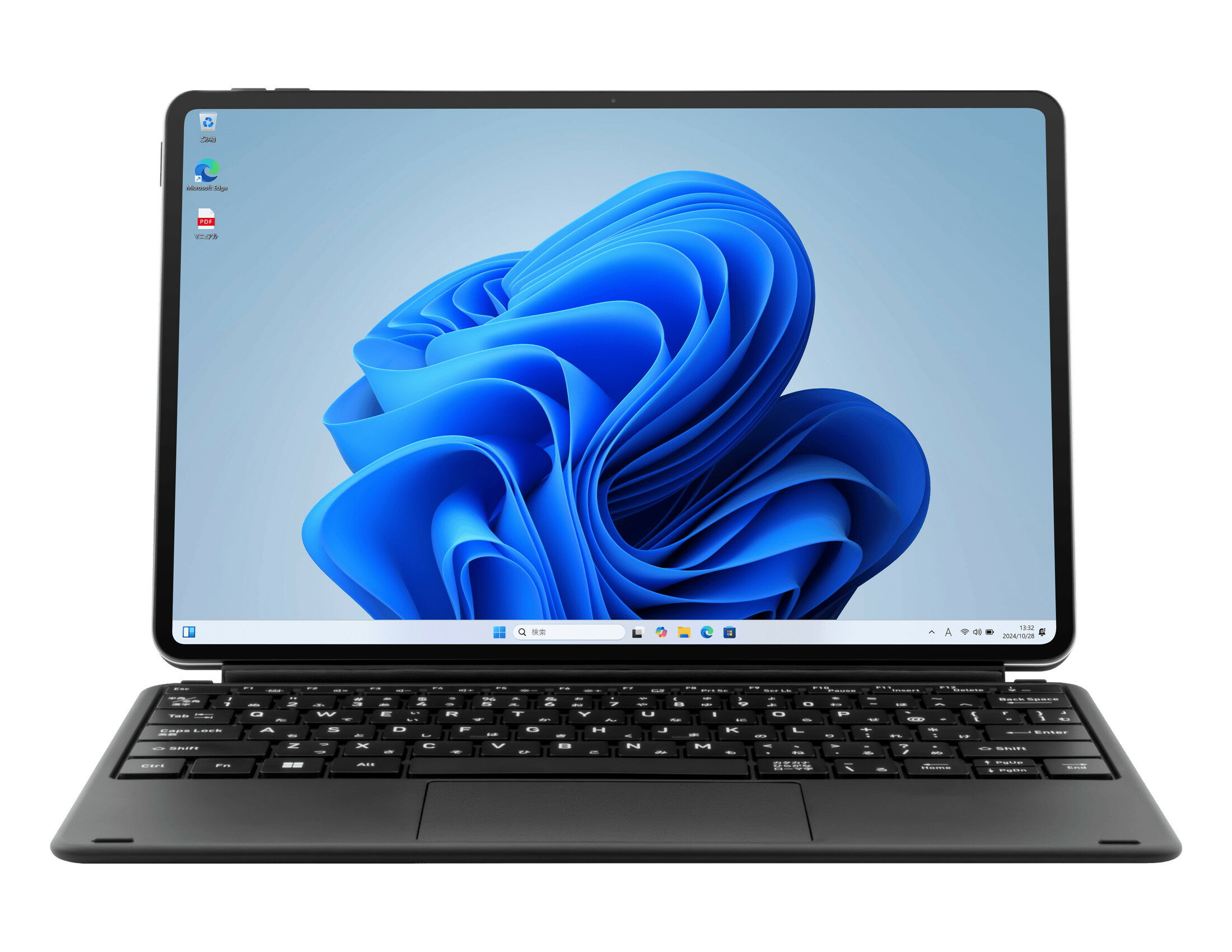 JA4-TBW1201-P 中古 aiwa アイワ タブレット Windowsタブレット Wi-Fiモデル 黒 12インチ 4コア クアッドコア 128GB 有機ELディスプレイ 無線LAN 802.11 ax対応 薄型 PD充電 キーボード付 カバー付 スタンド付 AFカメラ Windows11 Pro 64bit