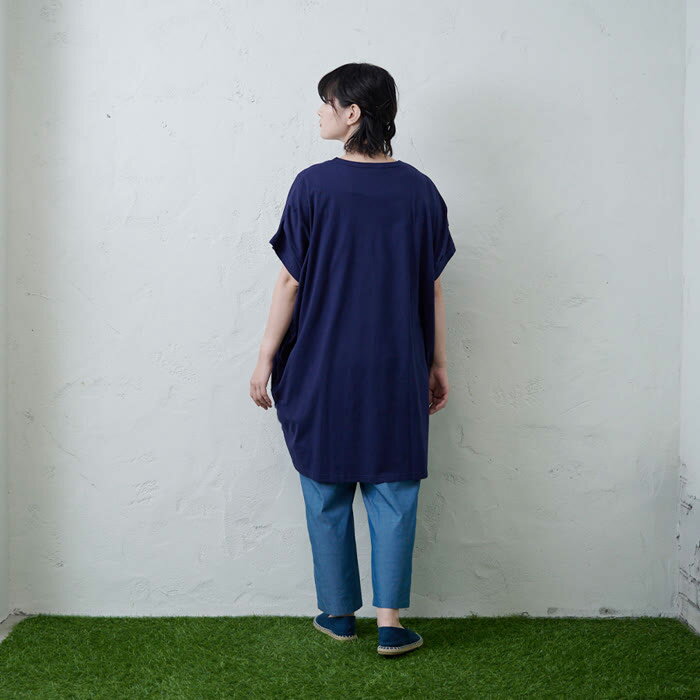 気球刺繍ドルマンチュニック emago ナチュラル カジュアル 大人 かわいい 北欧