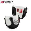 【送料無料 メール便】【日本正規品】EVNROLL イーブンロール センターシャフト用 マレットタイプ ブラック／ホワイト パターカバー HEHC-000012