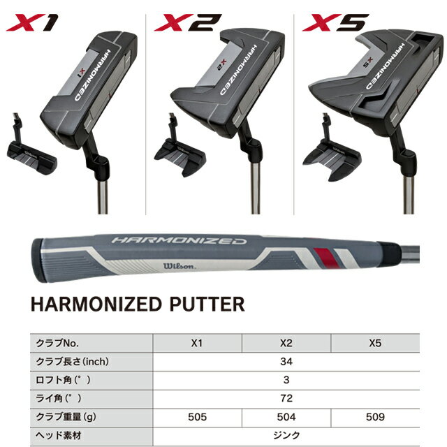 【送料無料】【2025年モデル】WILSON ウィルソン HARMONIZED PUTTER ハーモナイズド Xシリーズ メンズ パター
