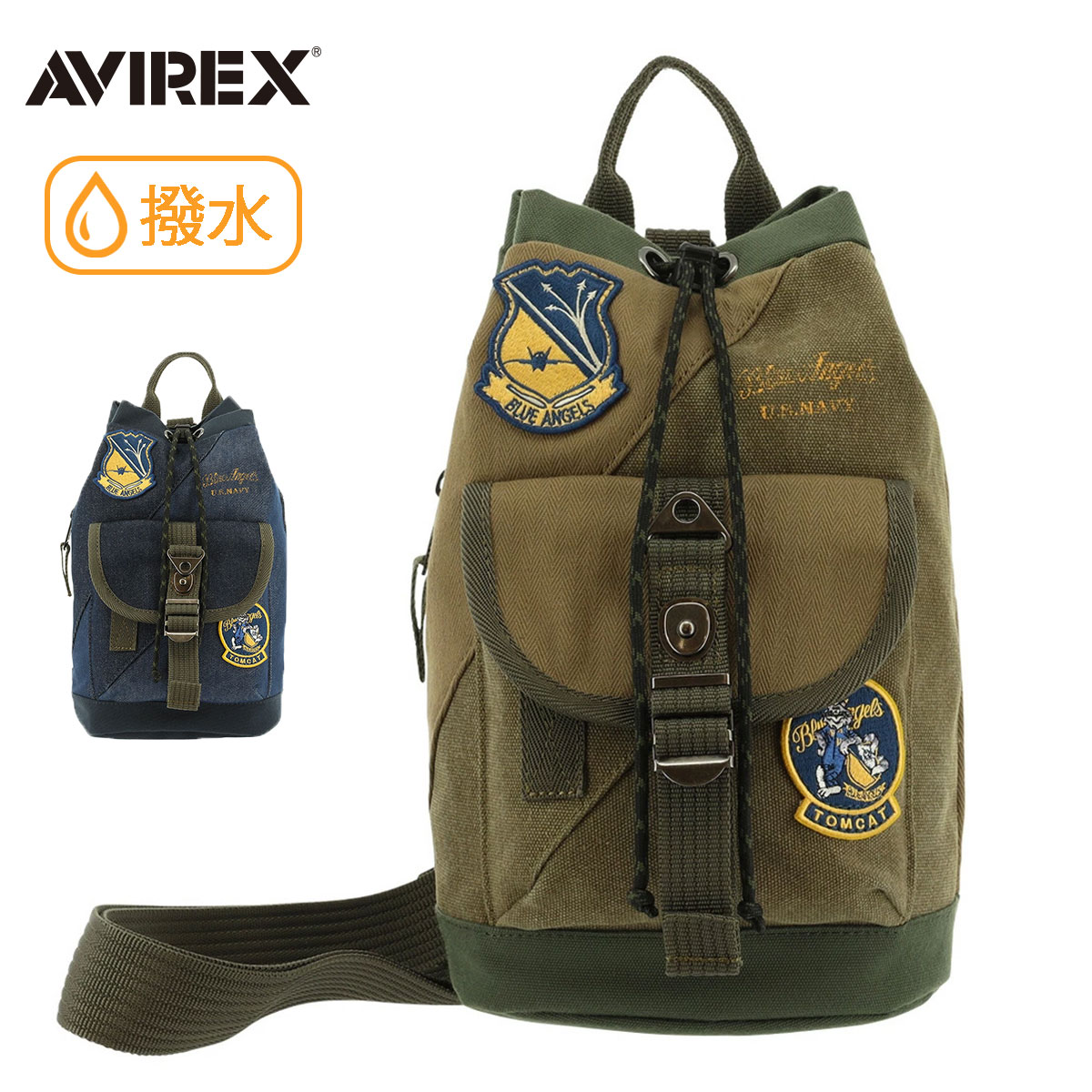 AVIREX アビレックス AVX3529K 2WAY 巾着バッグ ワンショルダーバッグ メンズ トップガン2 限定モデル TOPGUN2アビレックス 撥水 ミリタリー ブルーエンジェルス 送料無料