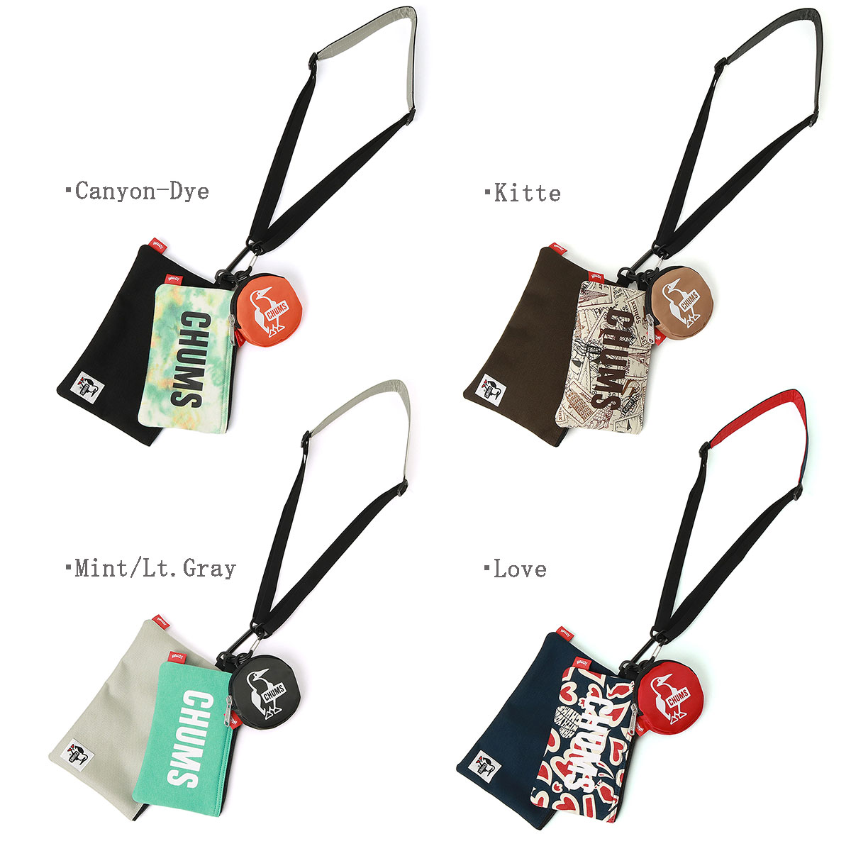 CHUMS チャムス ch60-3625 3P Shoulder Pouch Sweat Nylon 3Pショルダーポーチスウ...