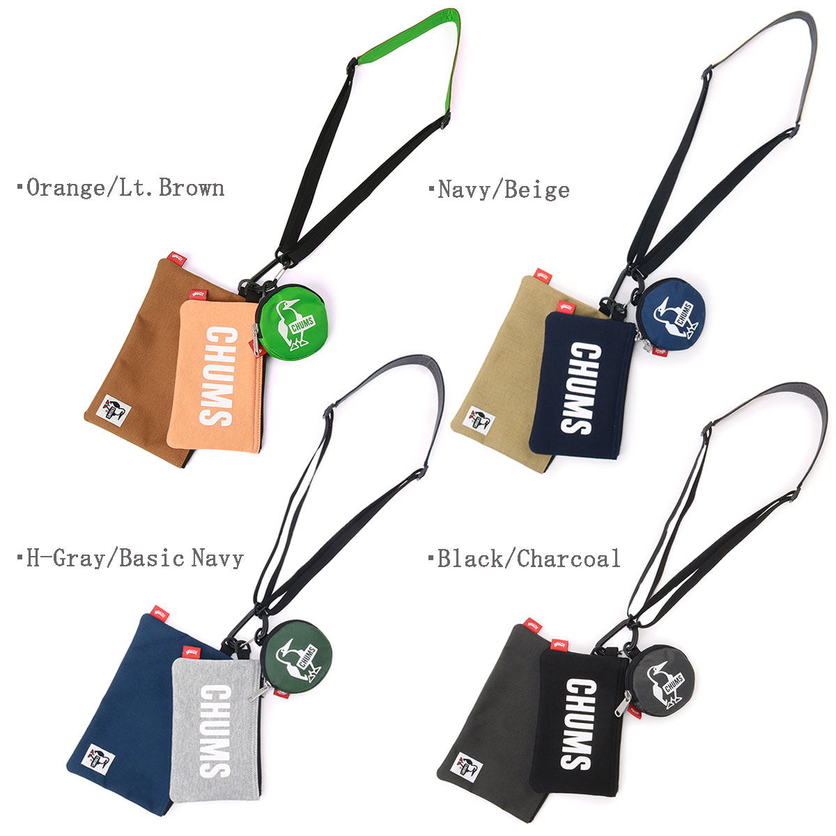 CHUMS チャムス ch60-3625 3P Shoulder Pouch Sweat Nylon 3Pショルダーポーチスウ...