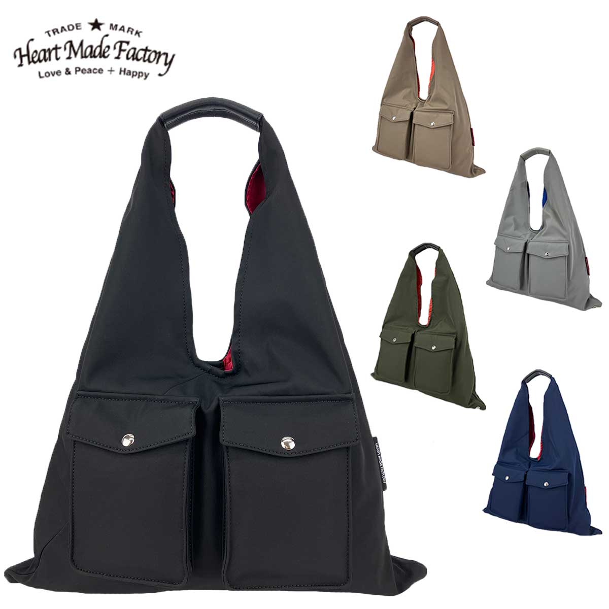 Heartmadefactory ハートメイドファクトリー FY-0799 トートバッグ バイカラー 高密ポリエステル トライアングル さんかく バッグ メンズ レディース ジェンダーレス ユニーク
