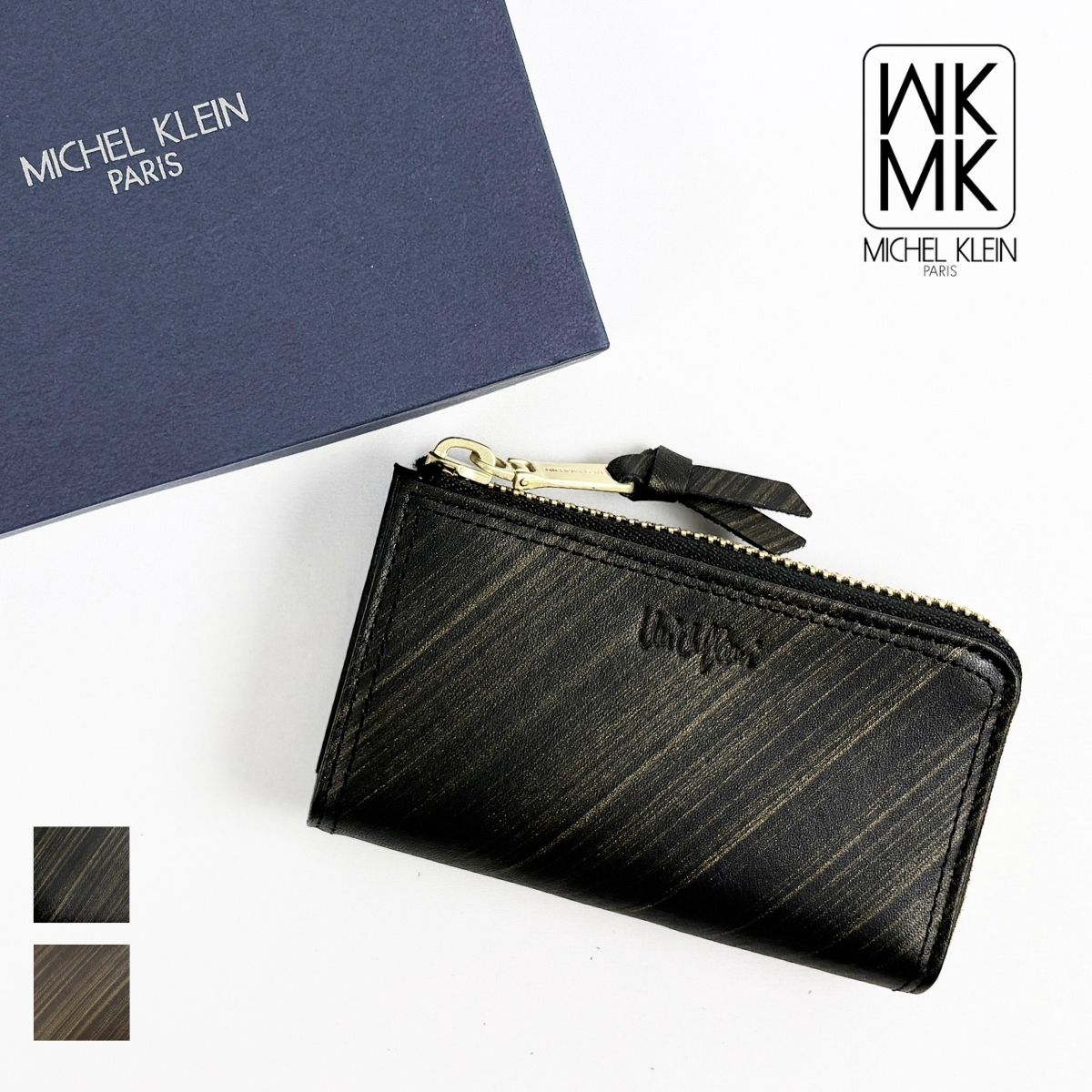【50％OFF】MICHEL KLEIN ミッシェルクラン mk102 キーケース ポケット ユニセックス ギフト プレゼント 牛革 本革 レザー シンプル スマート 高級感 ブラック 黒 クロ