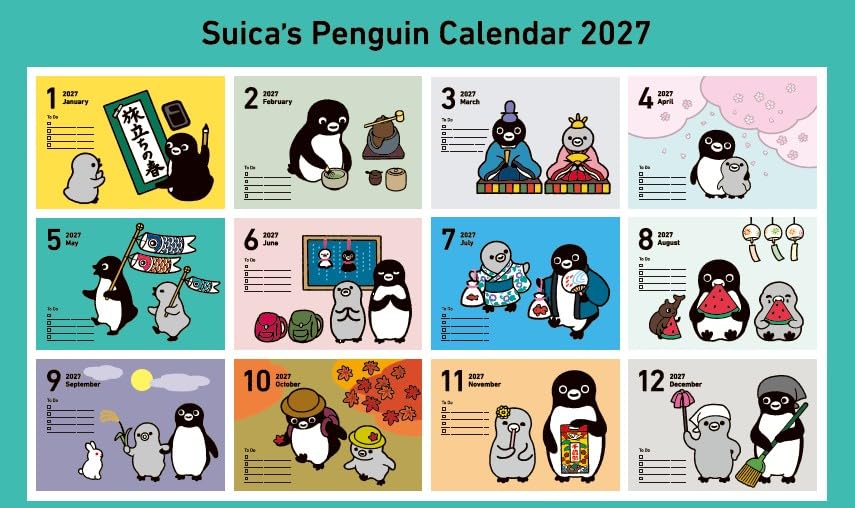 【予約商品】 Suicaのペンギン 壁かけカレンダー2027 (2)