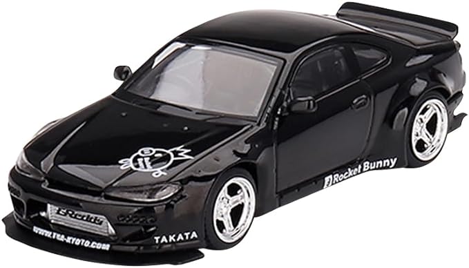 TrueScale Miniatures MINI GT 1/64 Rocket Bunny ニッサン シルビア (S15) ブラックパープル 右ハンドル ミニカー ダイキャストモデル