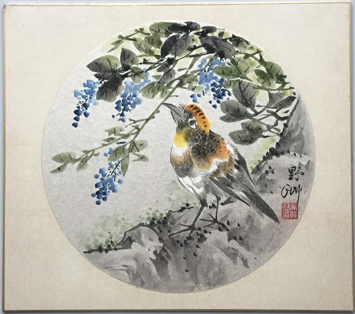 中国画名家 呉野洲 肉筆保証 真作 美術品 中国絵画 色紙 インテリア 壁掛け 送料無料