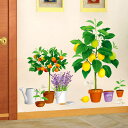 送料無料 ウォルステッカー 花瓶 鉢植え 植物 壁紙 壁画 絵 可愛い インテリア 透明フィルム 防水 取り外し可能