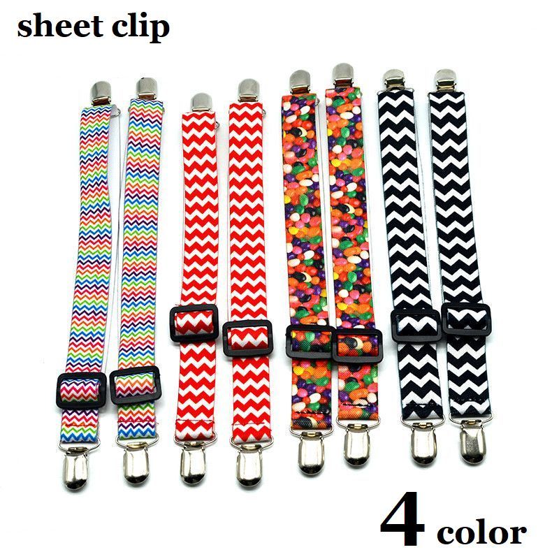 送料無料 ベッドシーツクリップ 2点セット ズレ防止 長さ調節可能 シーツ固定 滑り止め ゴムバンド 寝具用品 日用雑貨 布団固定用 シェブロンストライプ 便利...