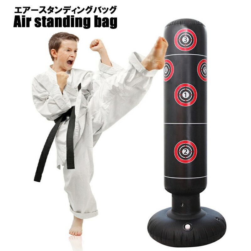 送料無料 エアーサンドバッグ スタンディングバッグ 自立式 スタンド ボクシング パンチバッグ 的付き エクササイズ トレーニング 叩く 蹴る キック シェイプアップ 折り畳み 持ち運び 簡単設置のサムネイル