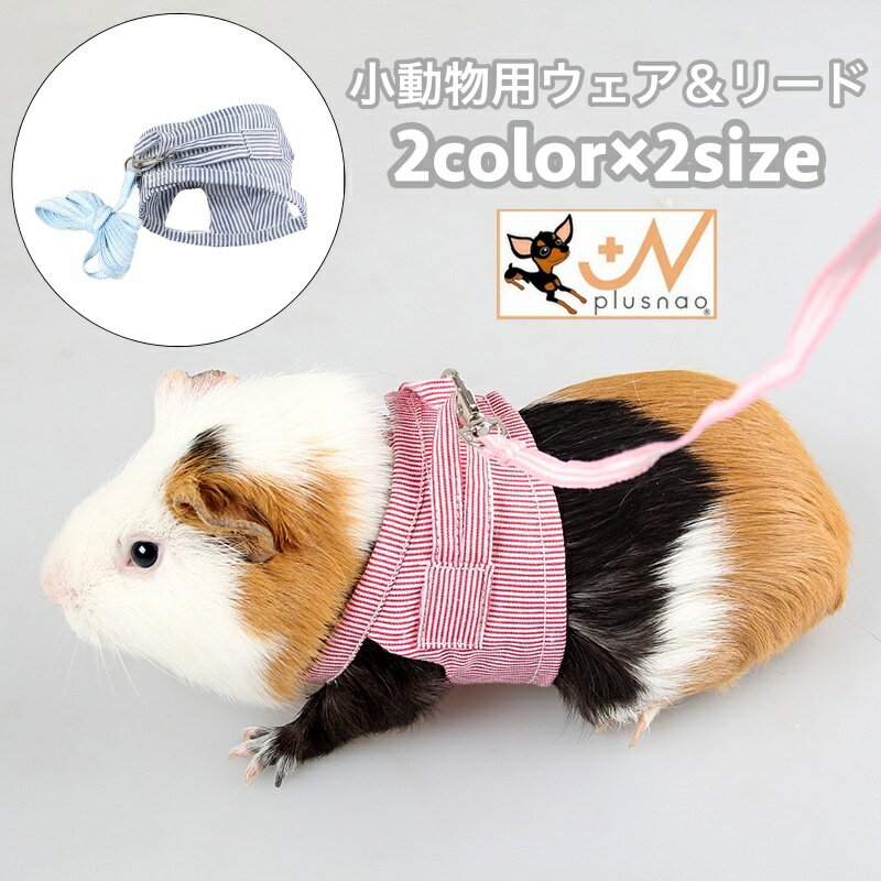 送料無料 小動物用 ペットウェア リード 2点セット ハムスター リス ウサギ チンチラ ベルクロ  ...