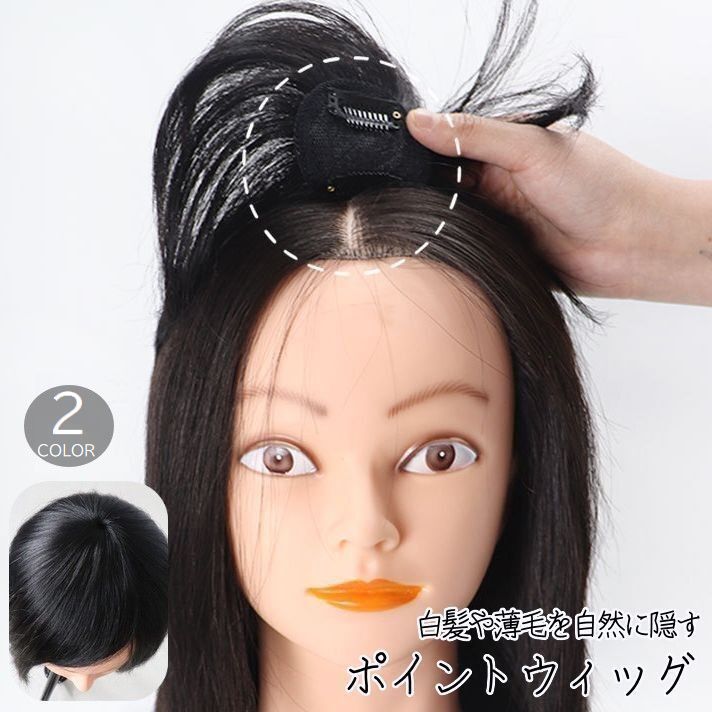 送料無料 ポイントウィッグ レディース 女性用 かつら 頭頂部 つむじ 外出 お出かけ 脱毛 治療 白髪隠..