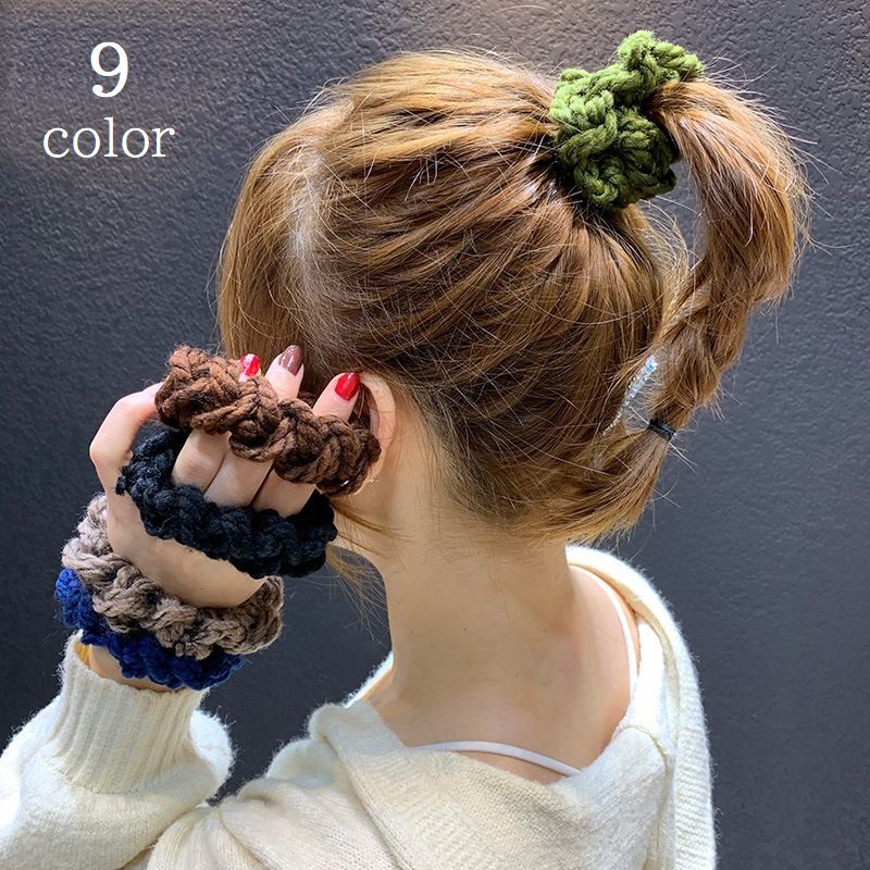 送料無料 シュシュ レディース 女性 婦人 ヘアアクセサリー ヘアゴム 髪ゴム 毛糸 まとめ髪 髪留め ヘ..