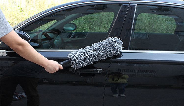 送料無料 車用ハンディモップ カー用品 伸縮式 ほこり取り ボディ 外装 内装 車内 ガラス窓 ドア 拭き掃除 清掃 水洗い可能 便利 3